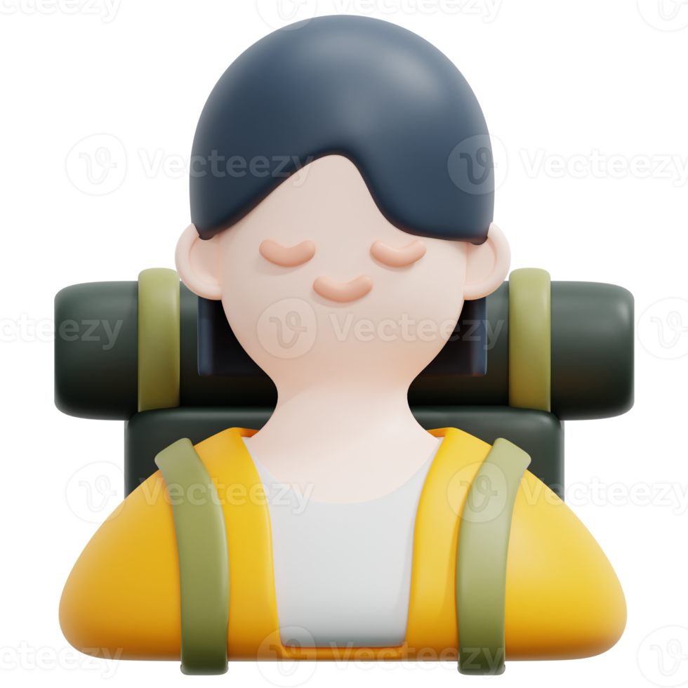 adventurer 3d render icon illustration png