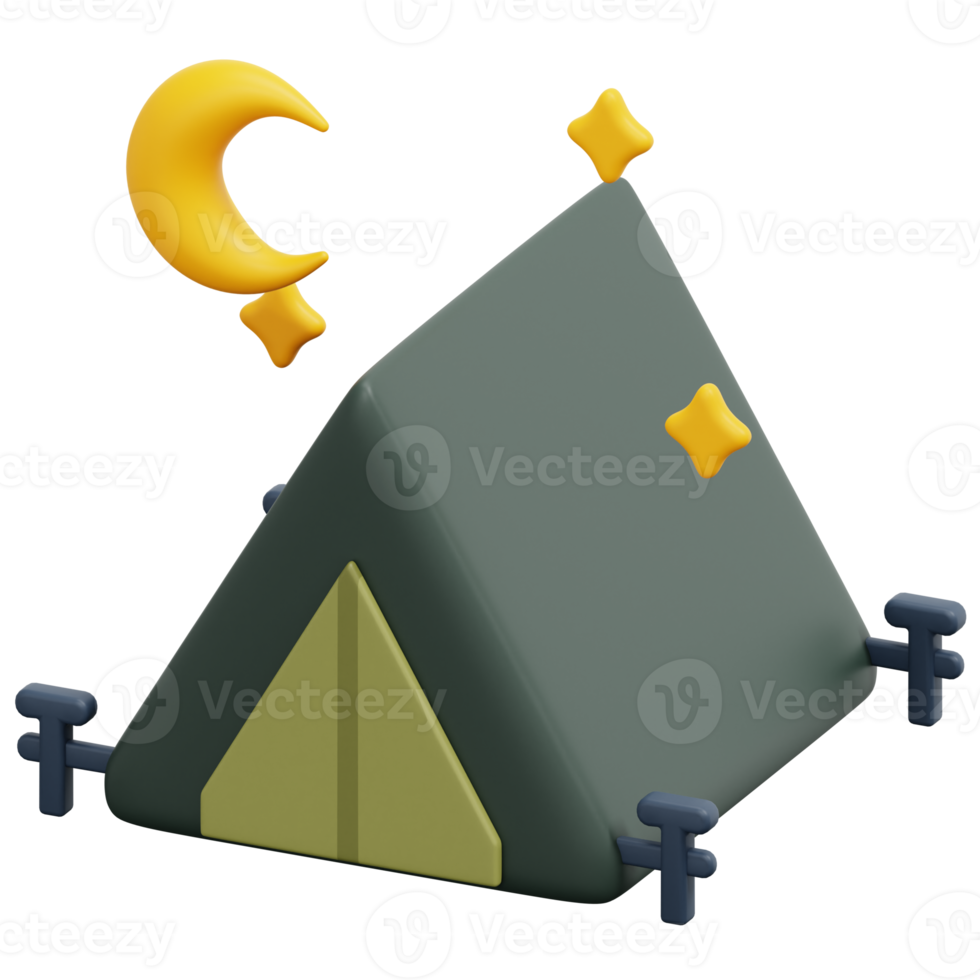 camping 3d render icon illustration png