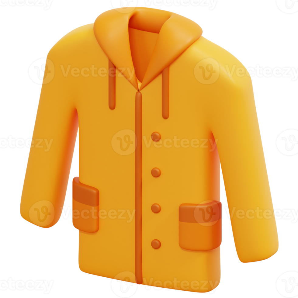 raincoat 3d render icon illustration png