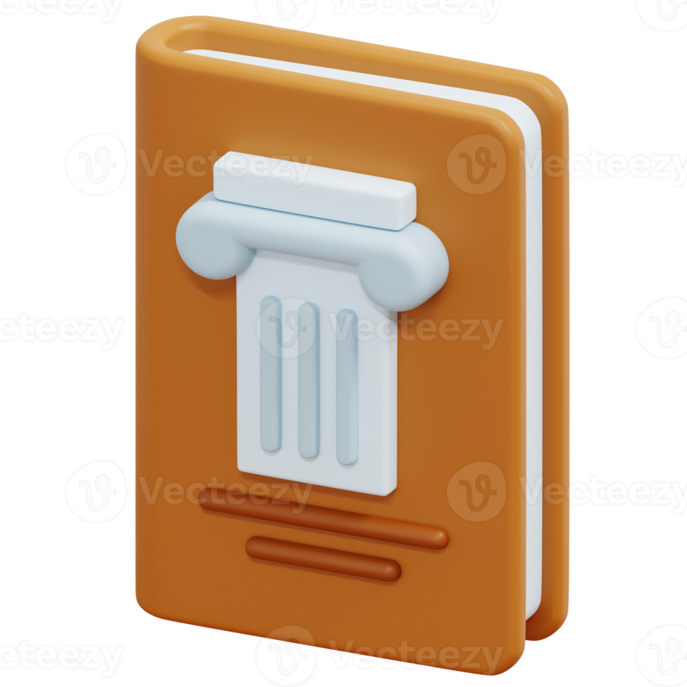 history book 3d render icon illustration png