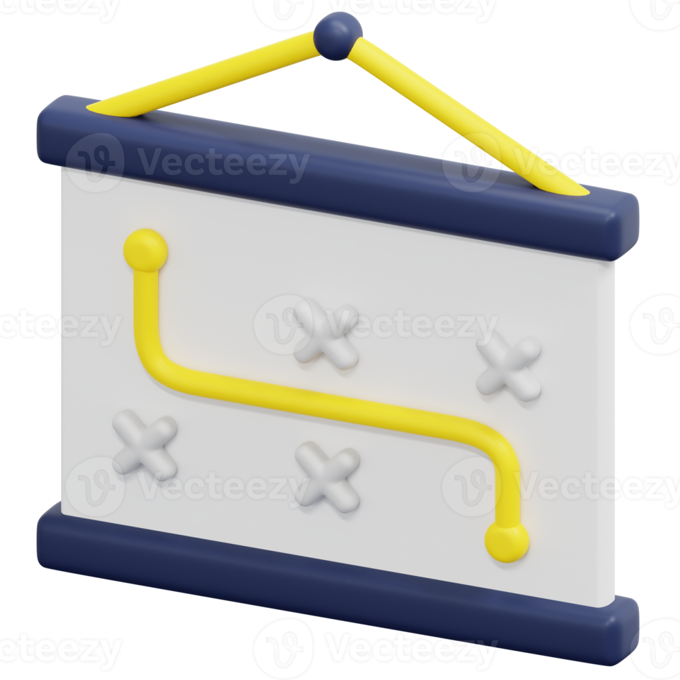 strategy 3d render icon illustration png
