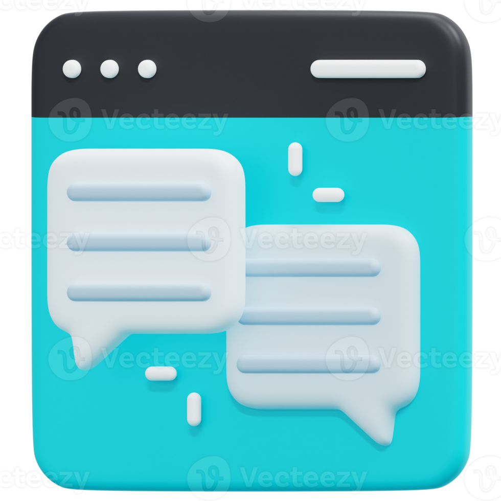 chat 3d render icon illustration png