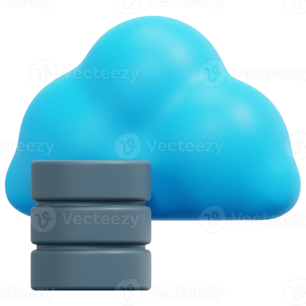 cloud database 3d render icon illustration png