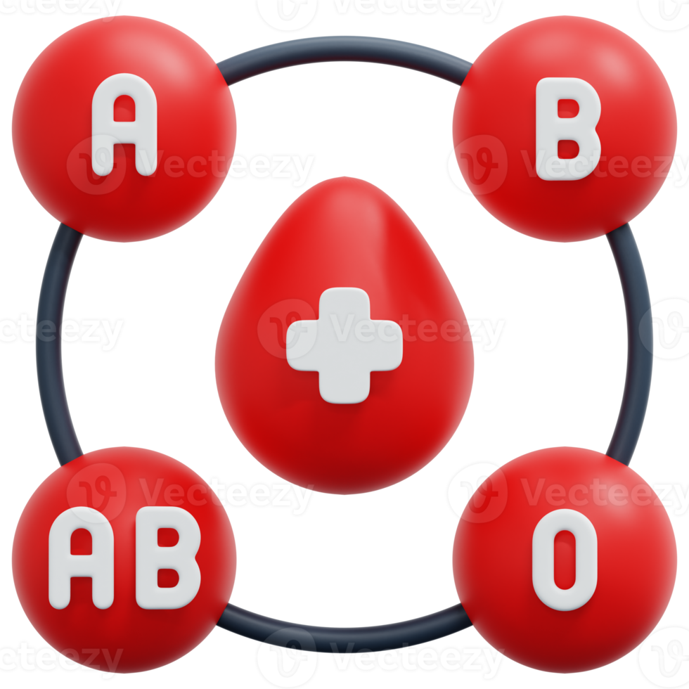 blood type 3d render icon illustration png