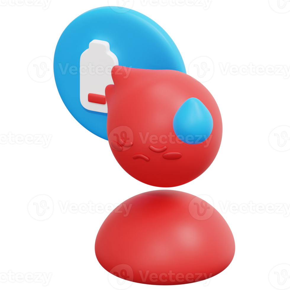 tired 3d render icon illustration png