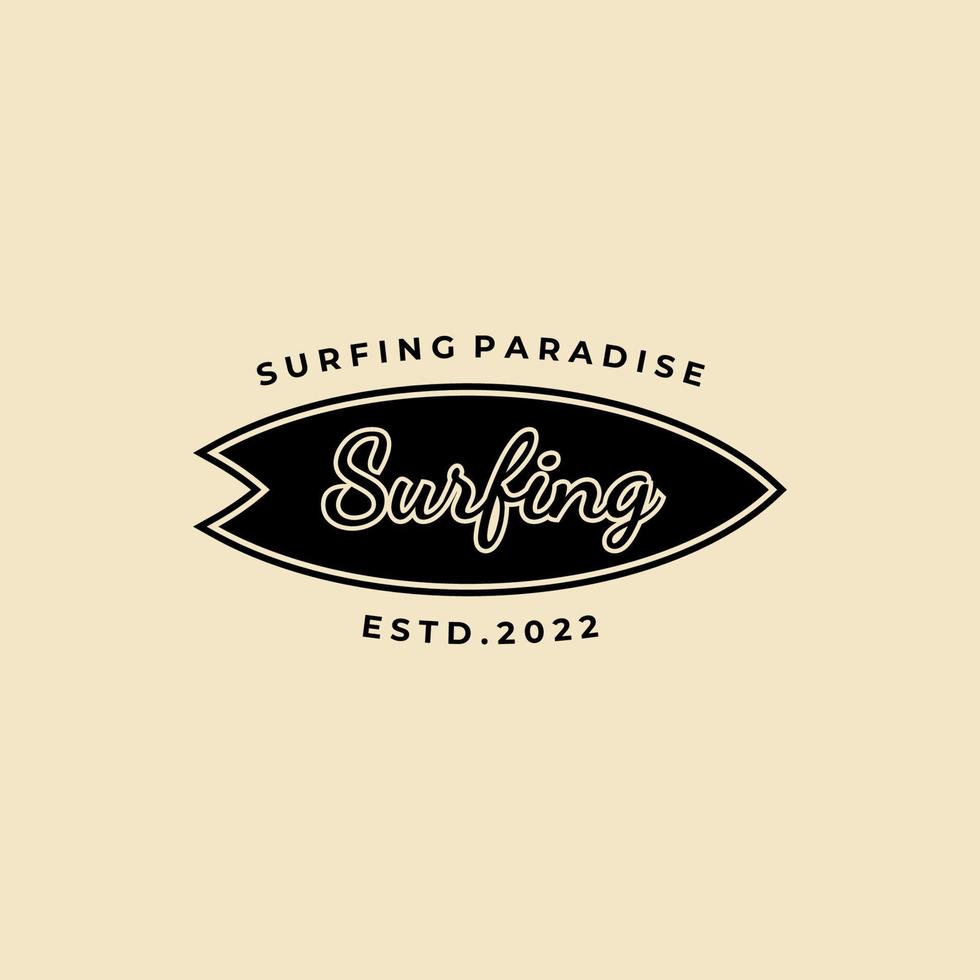 surfing paradise logo vector design illustration