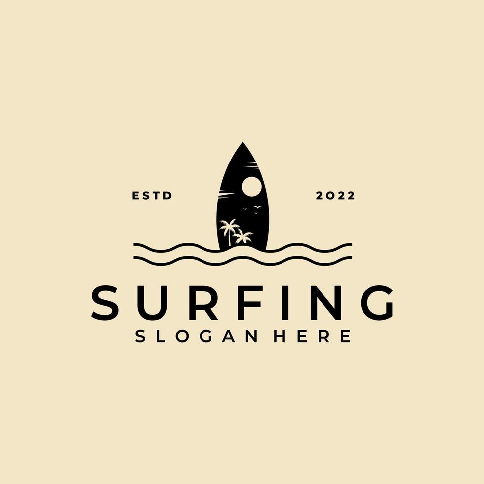 Surf logo vintage vector illustration template design