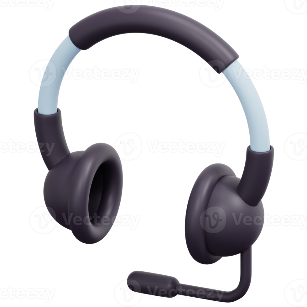 headset 3d render icon illustration png