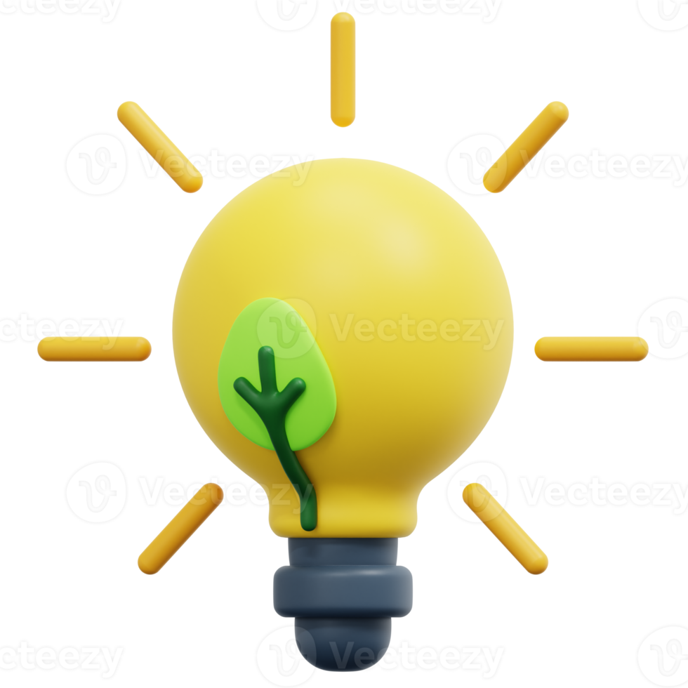 eco energy 3d render icon illustration png