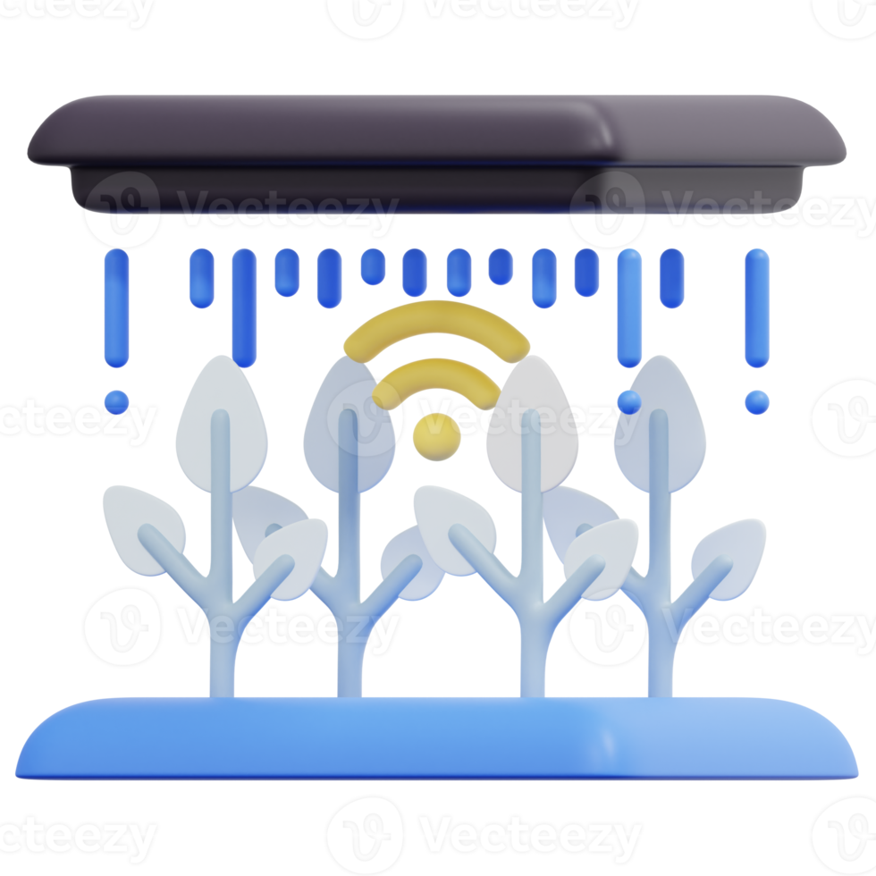 smart farm 3d render icon illustration png