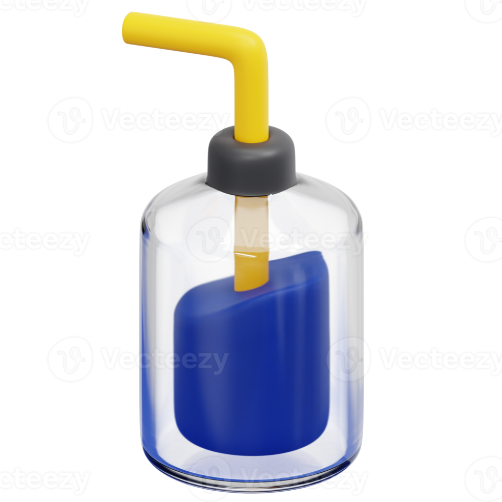 wash bottle 3d render icon illustration png