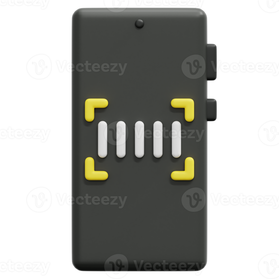 barcode 3d render icon illustration png