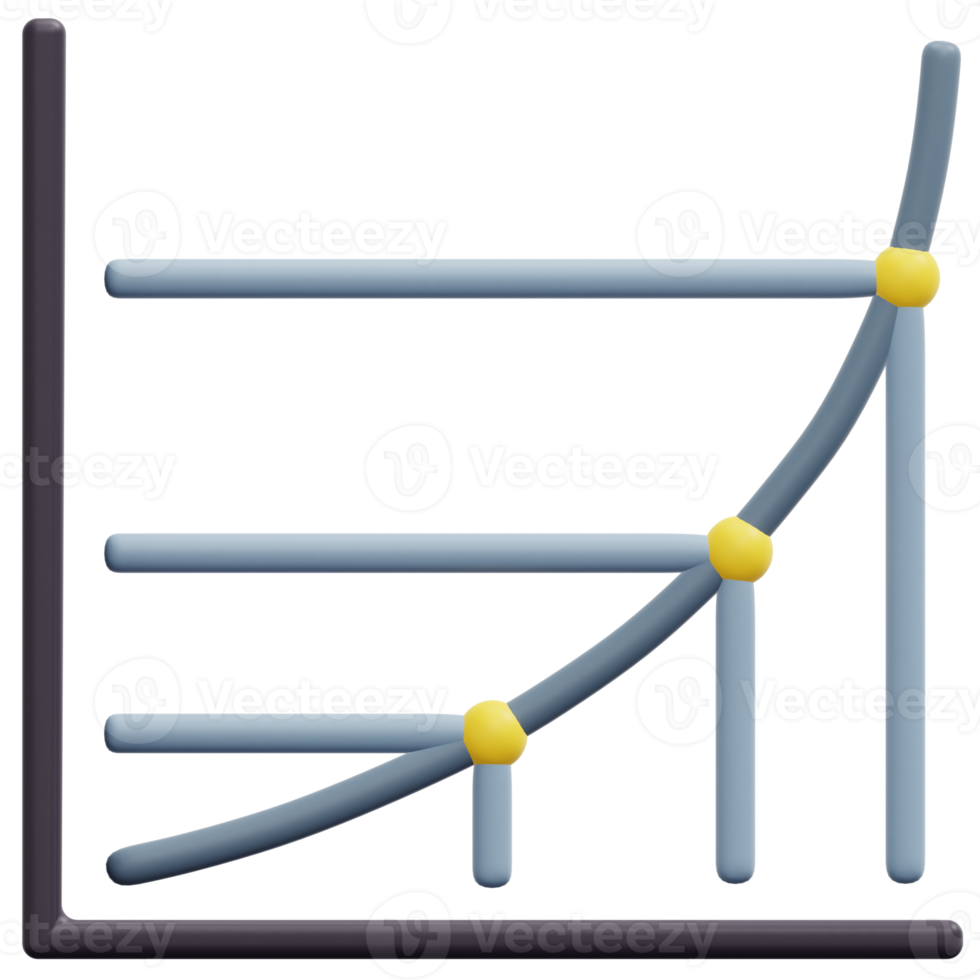 graph 3d render icon illustration png