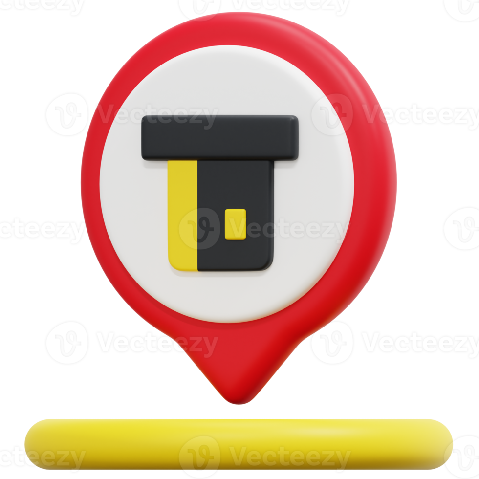 atm 3d render icon illustration png