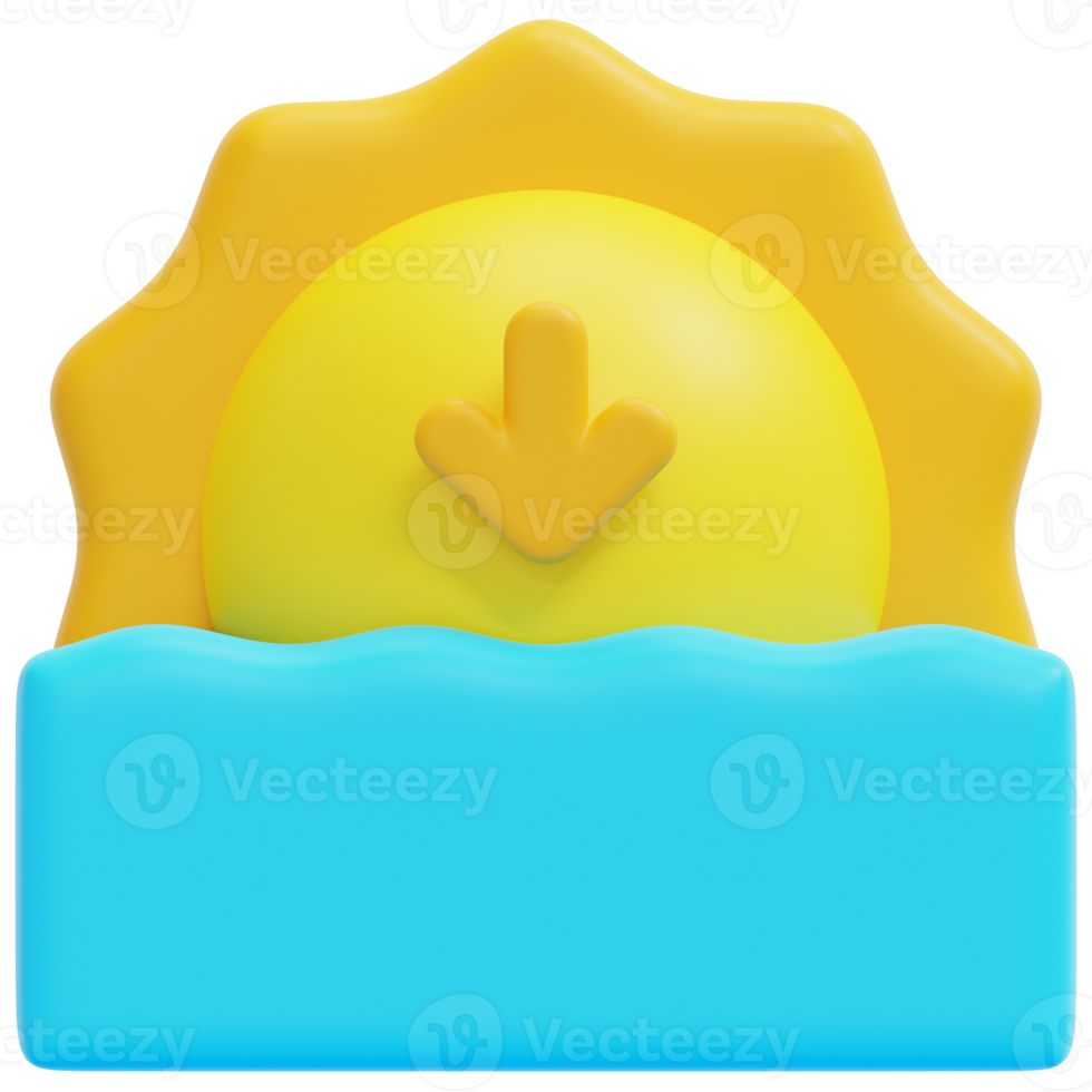 sunset 3d render icon illustration png