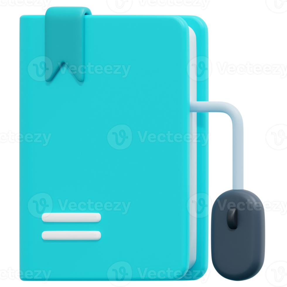 ilustración de icono de procesamiento 3d de libro electrónico png