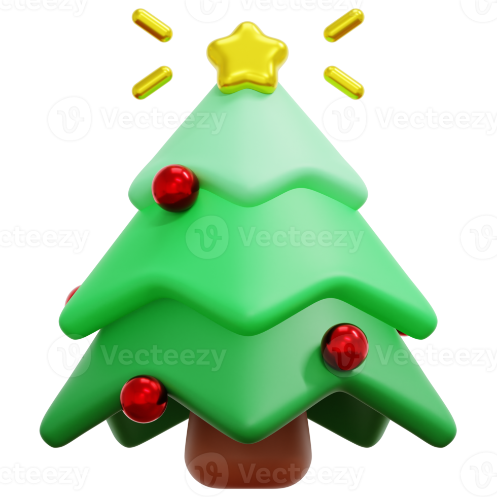 jul träd 3d framställa ikon illustration png