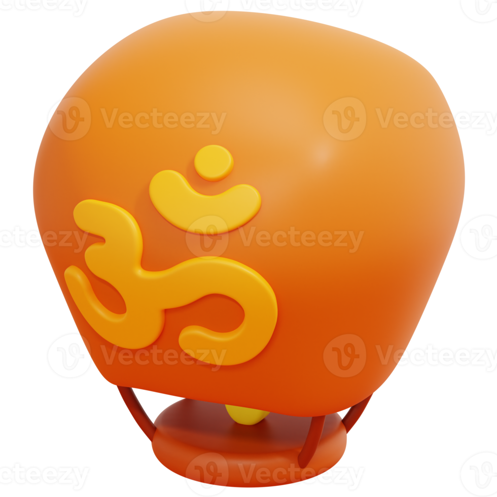 sky lantern 3d render icon illustration png