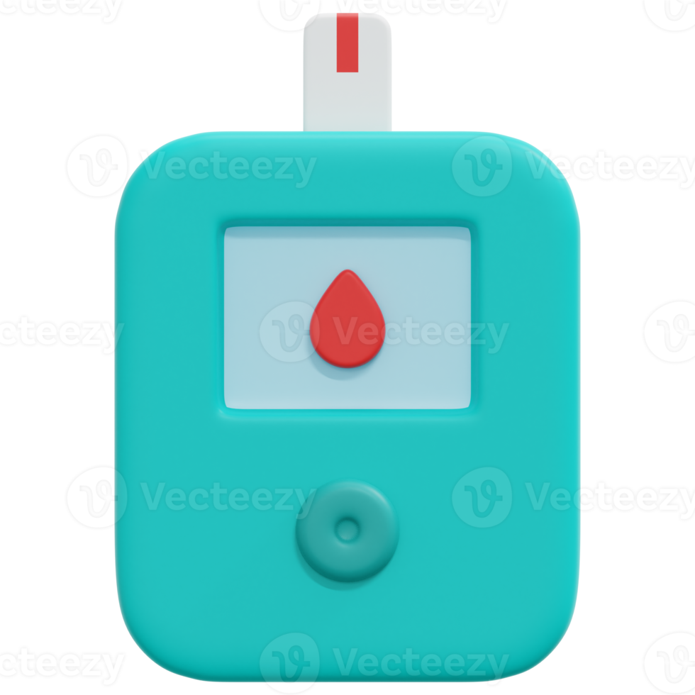 glucose meter 3d geven icoon illustratie png