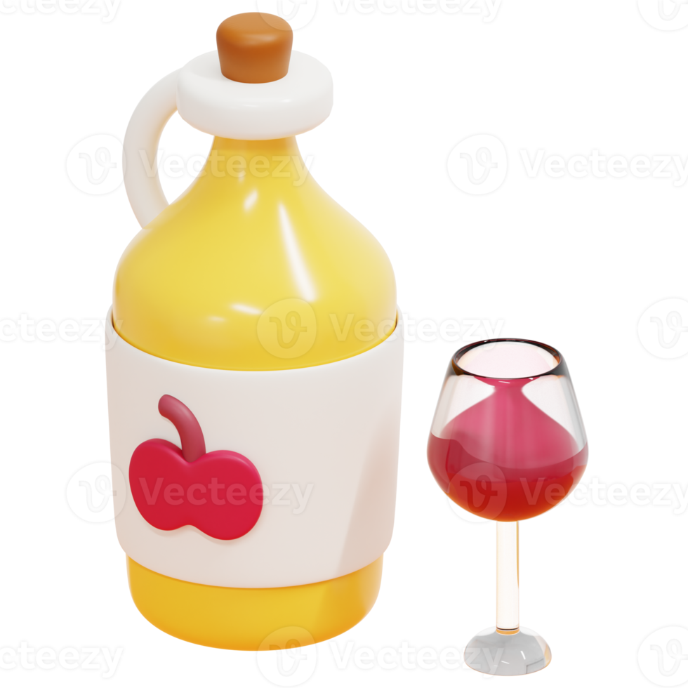 cider 3d render icon illustration png