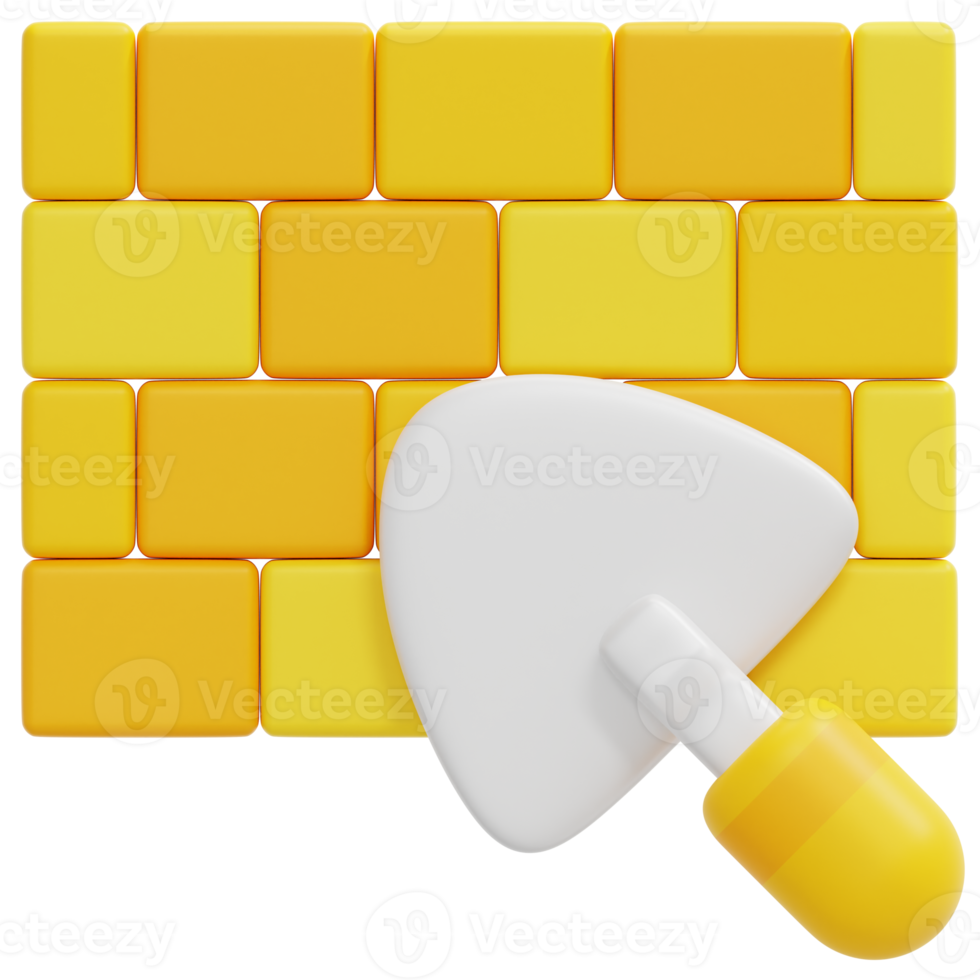 brickwall 3d render icon illustration png