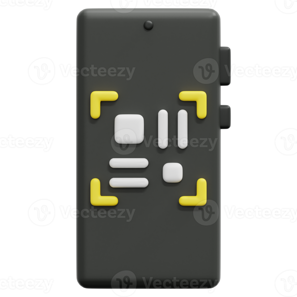 qr code 3d render icon illustration png