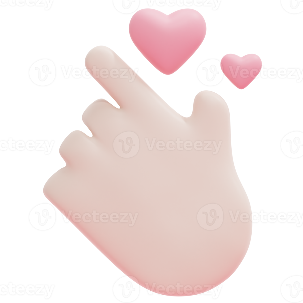 i love you 3d render icon illustration png