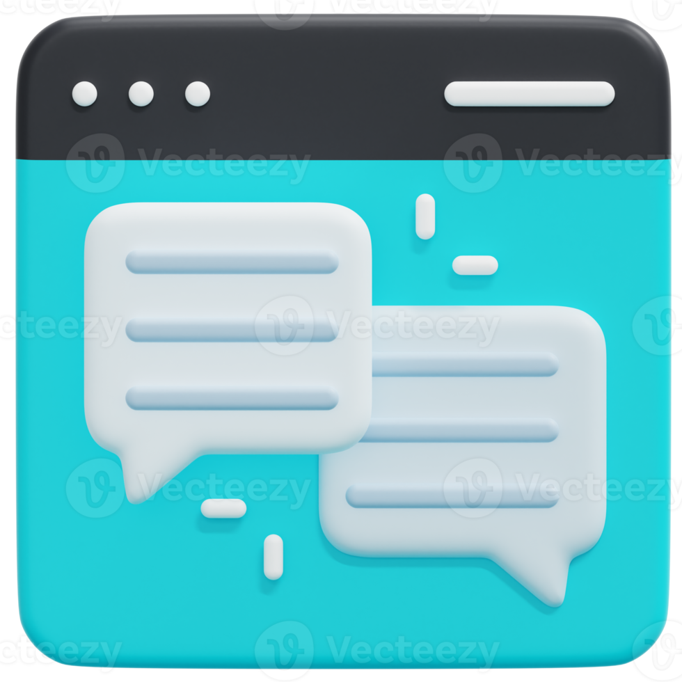 chat 3d render icon illustration png