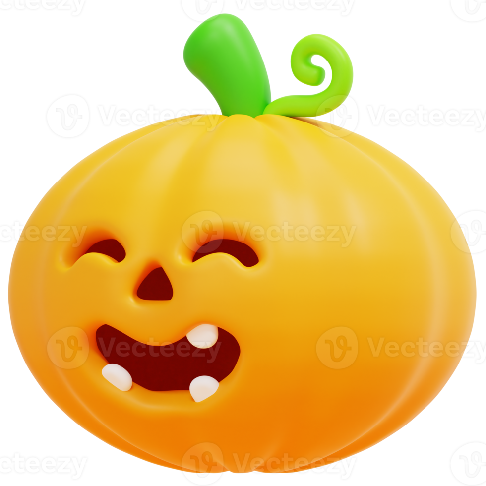 pumpkin 3d render icon illustration png