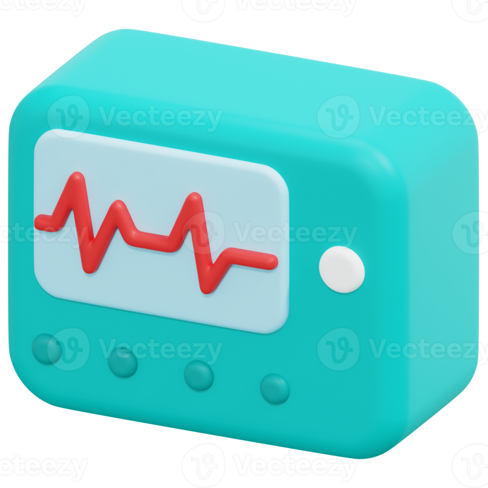 ecg 3d render icon illustration png