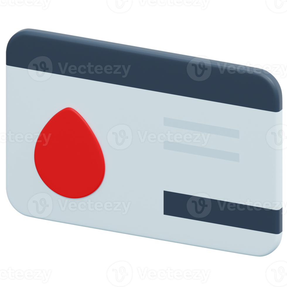 blood donor card 3d render icon illustration png