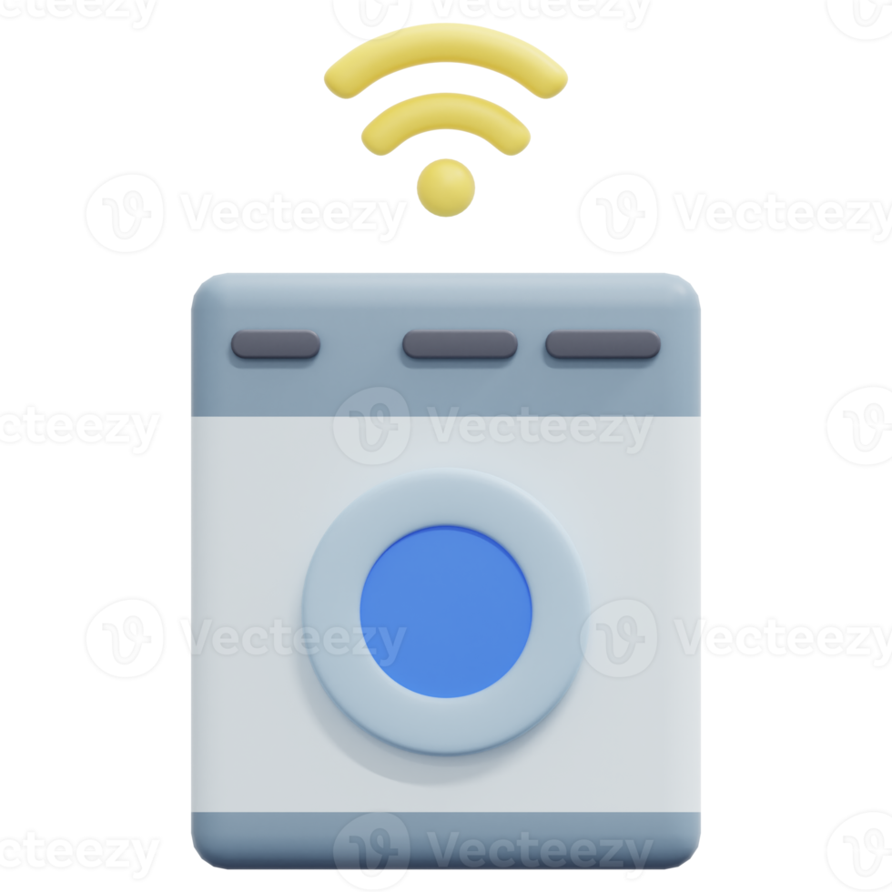 lavadora 3d render icono ilustración png