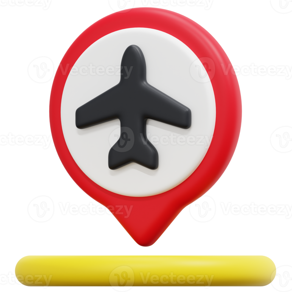 airport 3d render icon illustration png