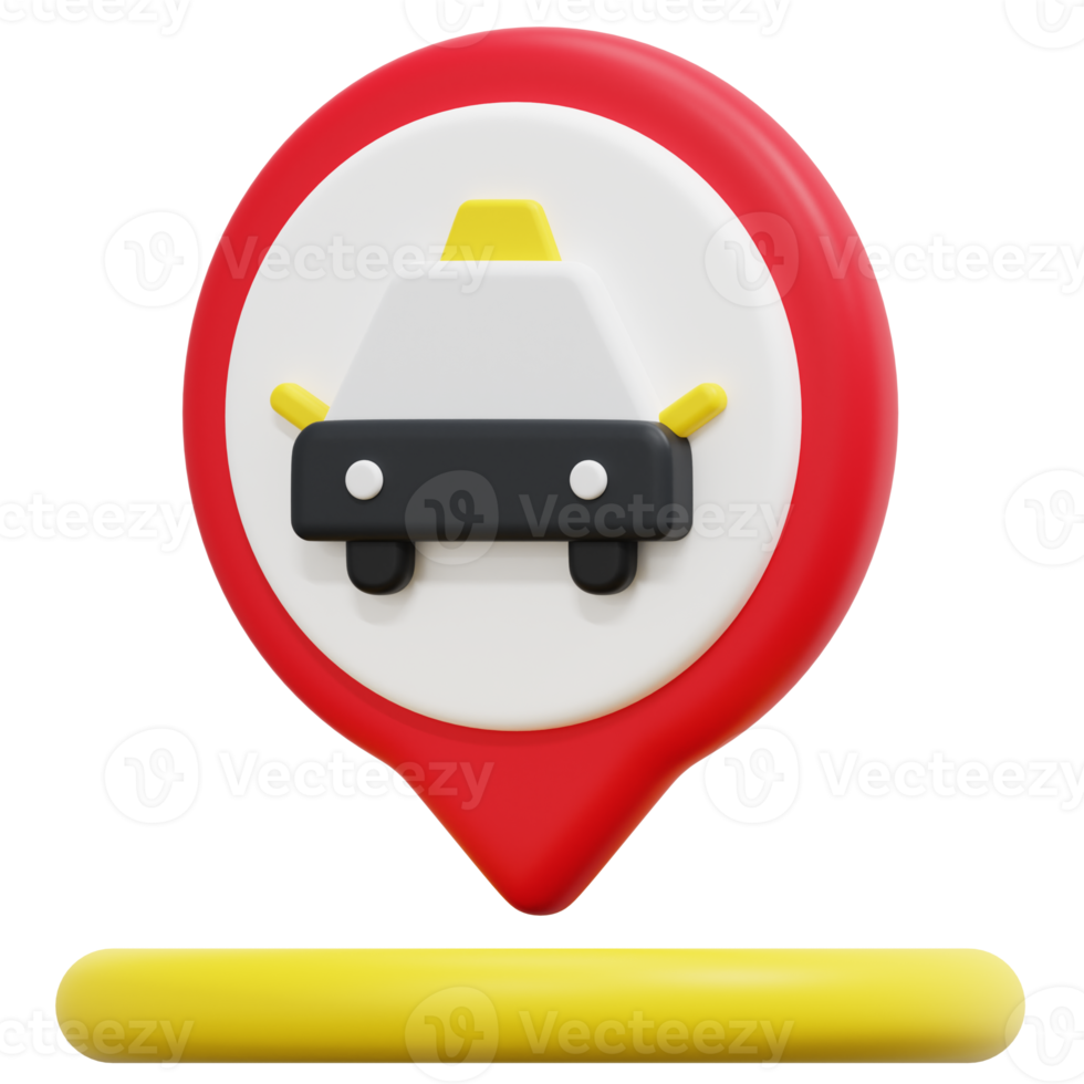 taxi 3d render icon illustration png