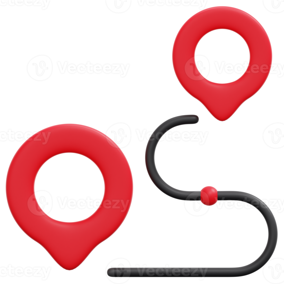route 3d render icon illustration png