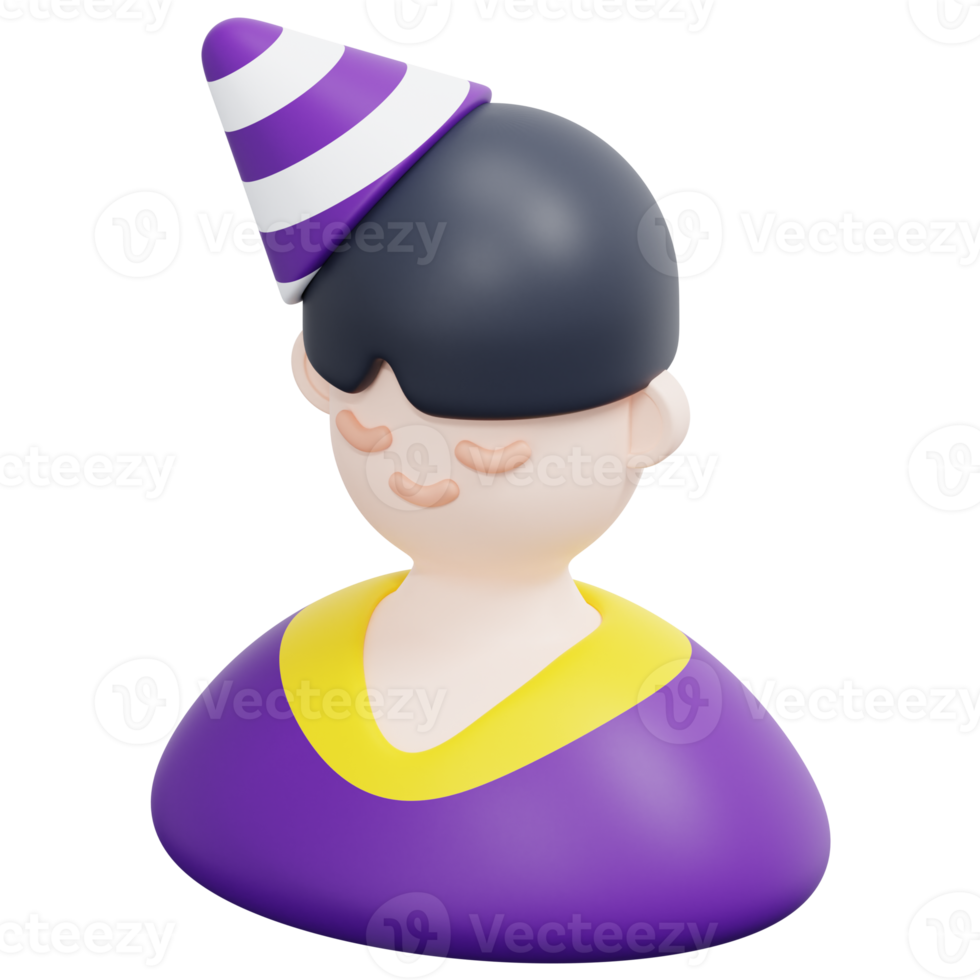 boy 3d render icon illustration png