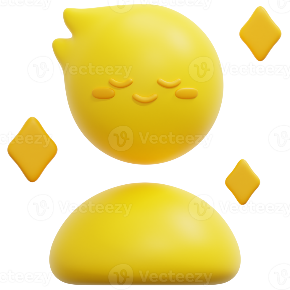 relieved 3d render icon illustration png