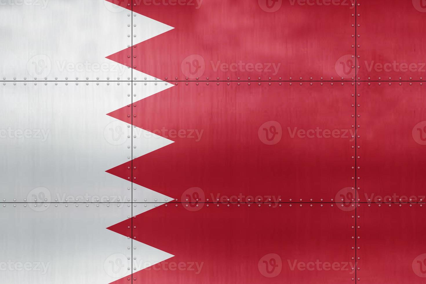 3D Flag of Bahrain on metal photo