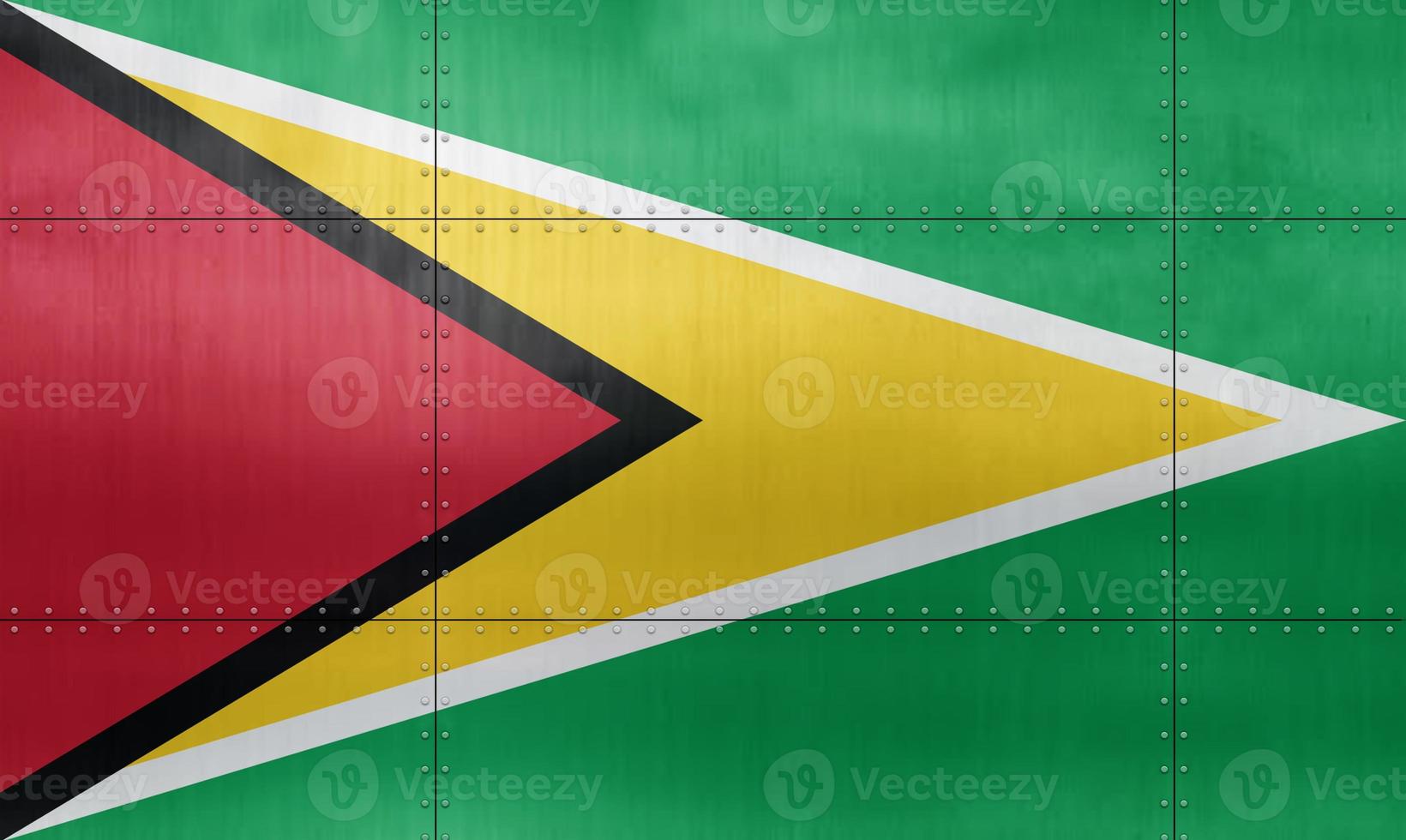 3D Flag of Guyana on metal photo