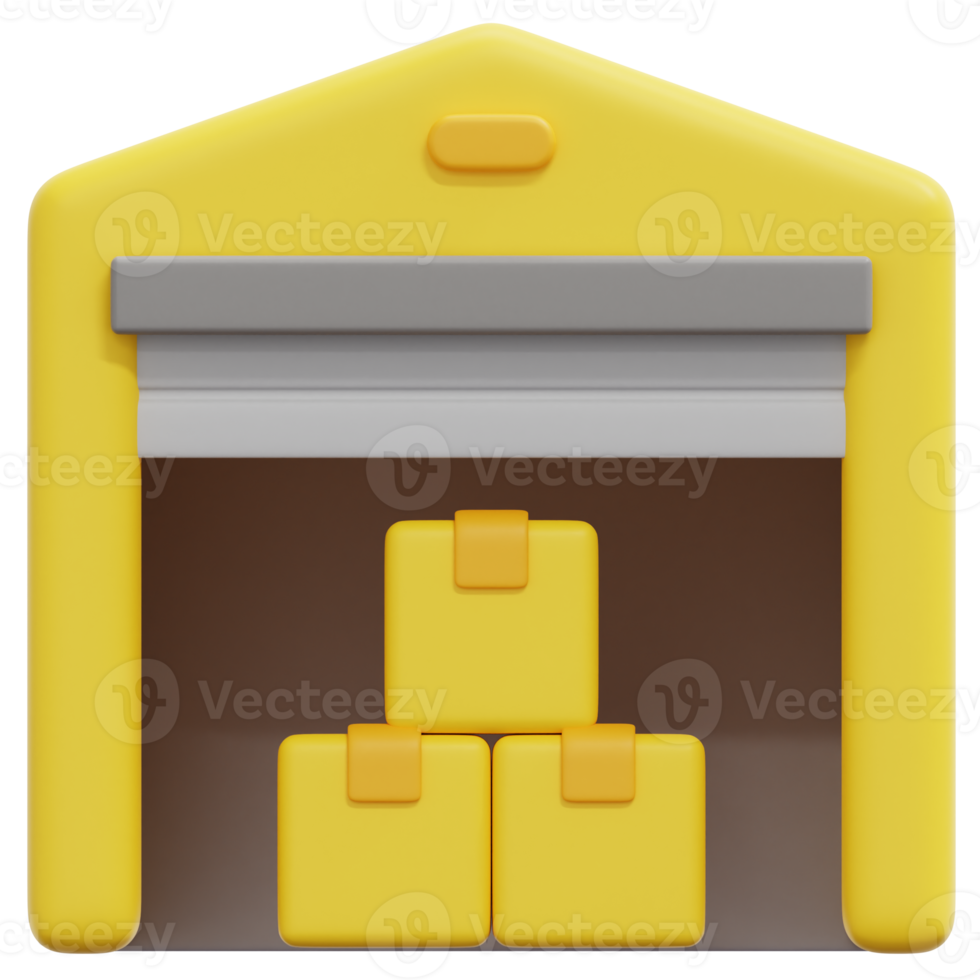 warehouse 3d render icon illustration png