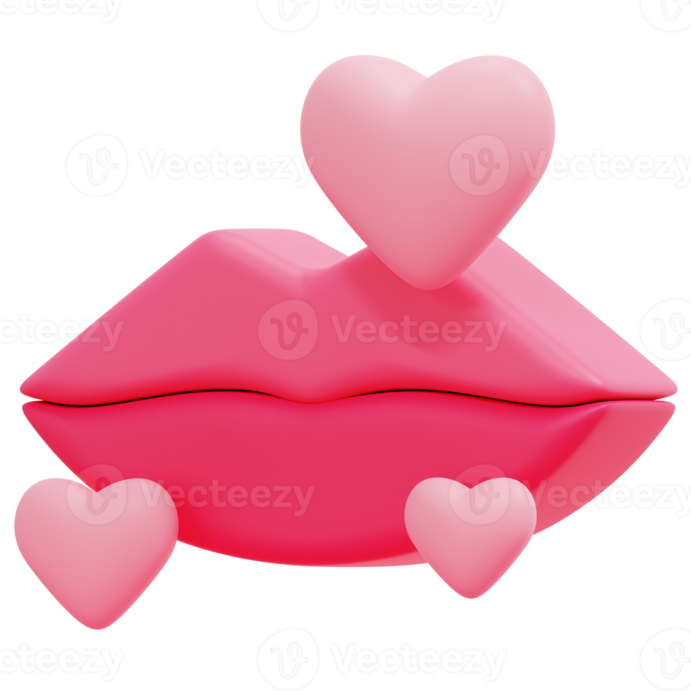 beso 3d render icono ilustración png