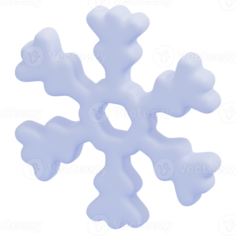 ilustração de ícone de renderização 3d de floco de neve png