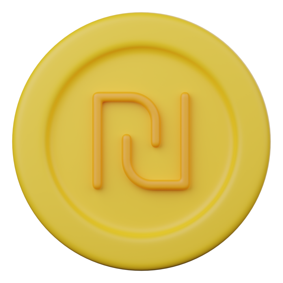 shekel coin 3d icon png