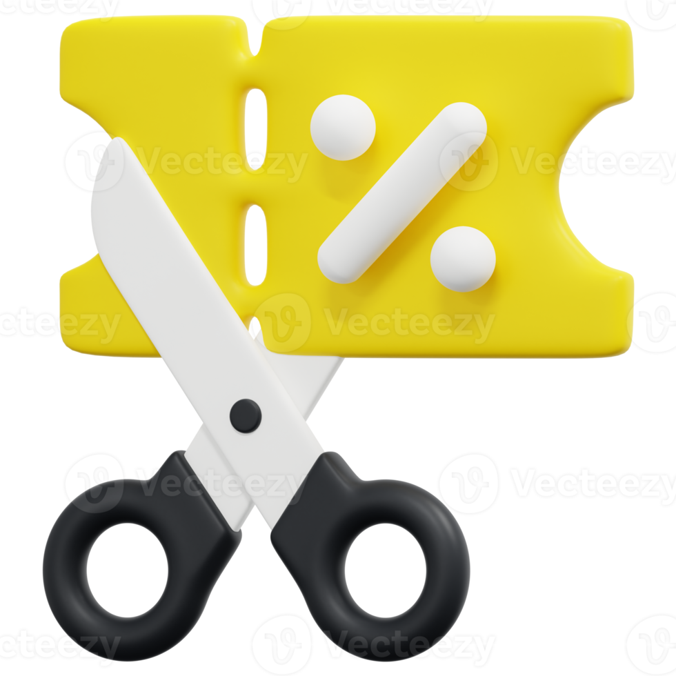 scissors 3d render icon illustration png