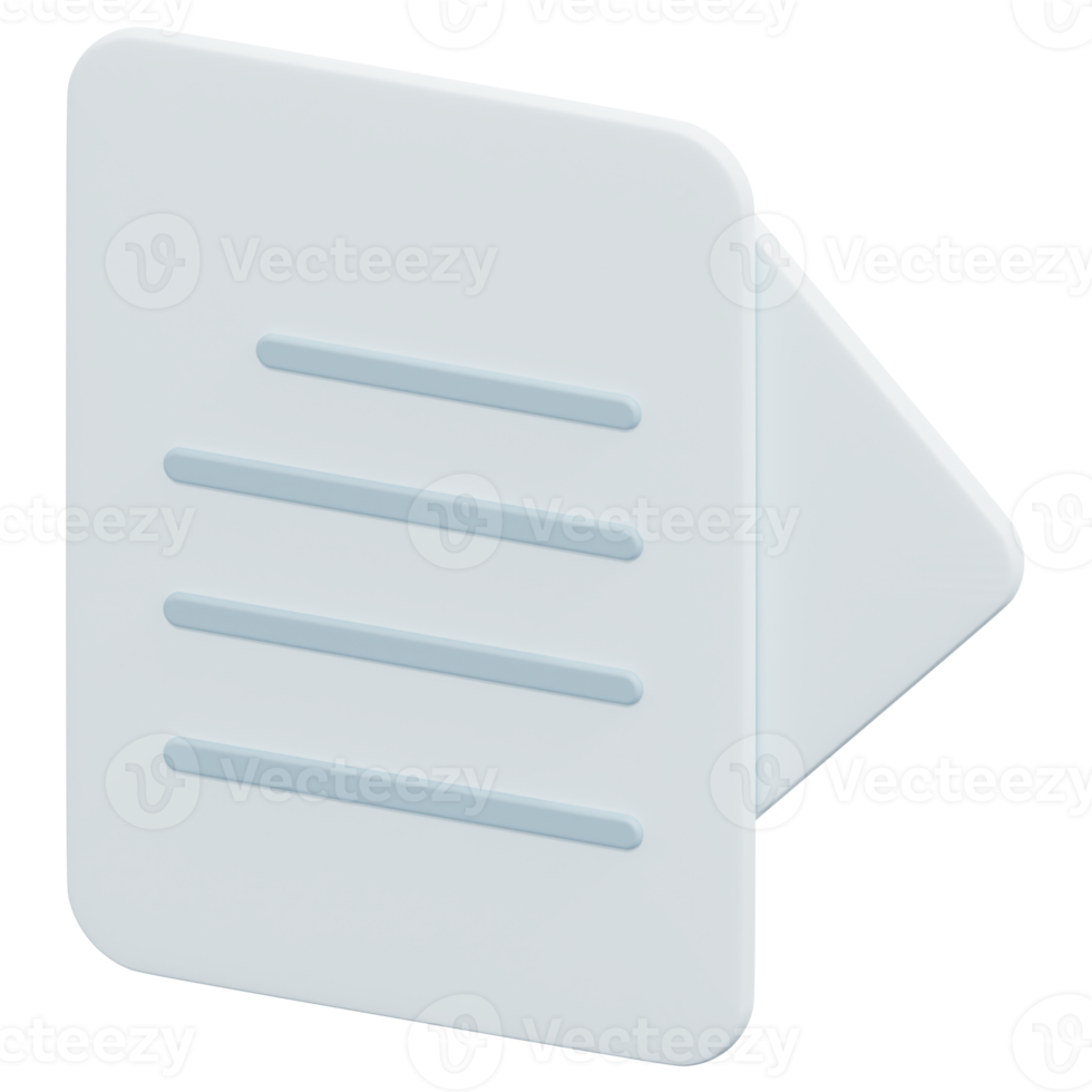 papers 3d render icon illustration png