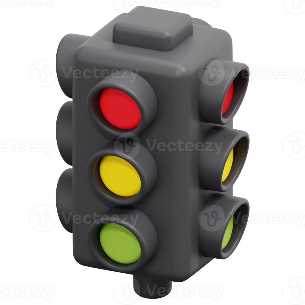 traffic lights 3d render icon illustration png