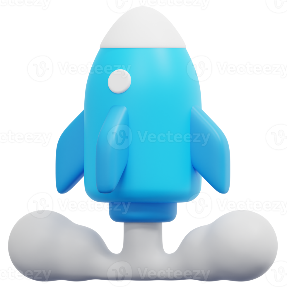 startup 3d render icon illustration png