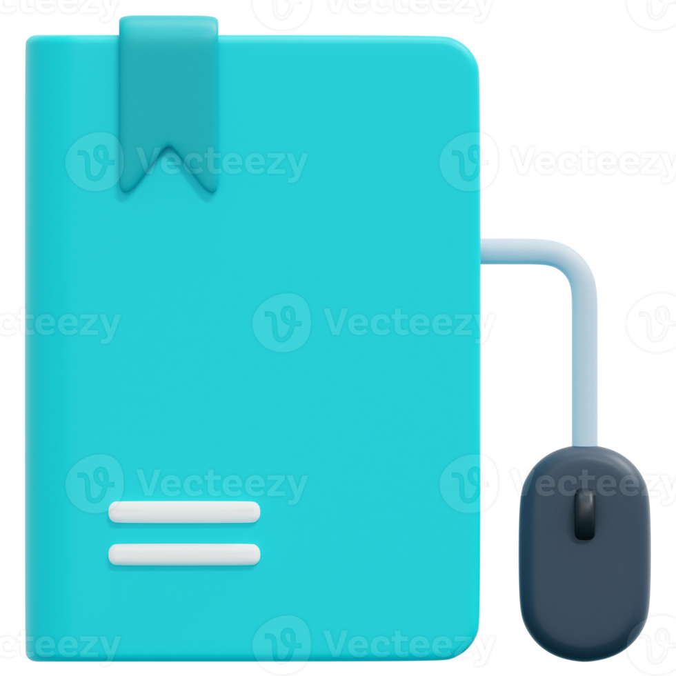 ilustración de icono de procesamiento 3d de libro electrónico png