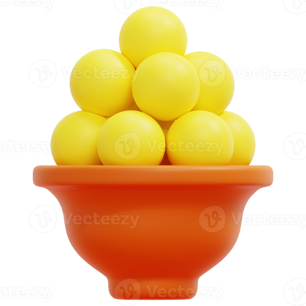 laddu 3d render icon illustration png