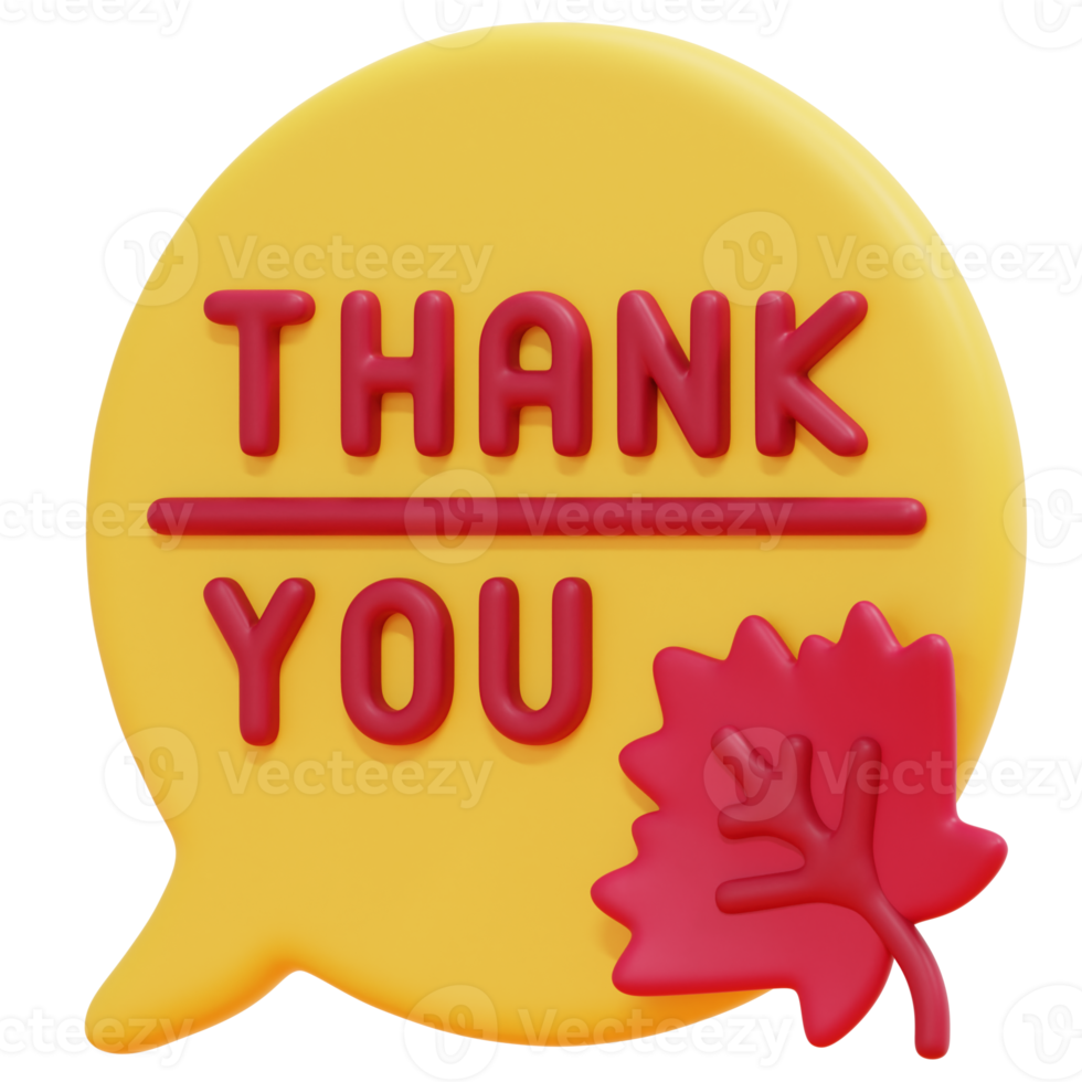 thank you 3d render icon illustration png